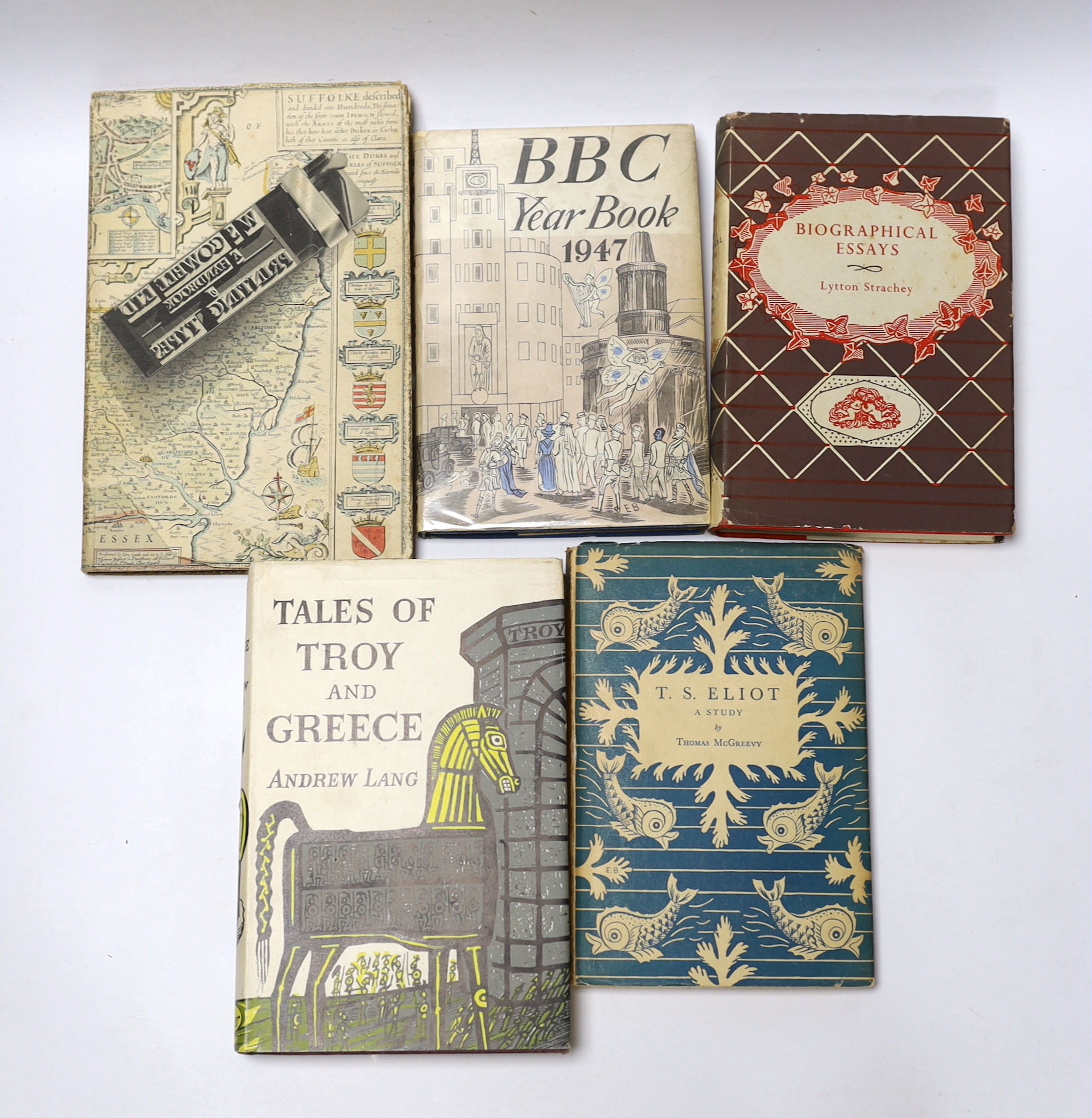 Bawden, Edward - 19 works with dust jackets and other illustrations by Edward Bawden, all with d/j’s, unless stated - McGreevy, Thomas - Eliot, T.S: A Study, 1931; Zweig, Stefan - Marie Antoinette, 3rd edition, 1934; W.S